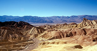 brown dessert, landscape, Death Valley, Zabriskie Point