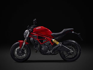 red and black Ducati sport bike HD wallpaper