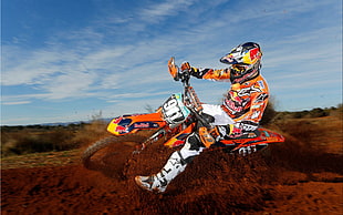 orange dirt bike, motocross, motorcycle, sport , sports