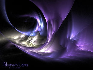 Northern Lights digital wallpaper, abstract, purple, shapes, digital art