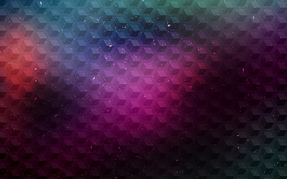 red and white quatrefoil textile, abstract, cube HD wallpaper