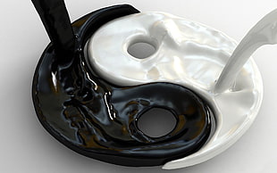 black and white ceramic YinYang plate