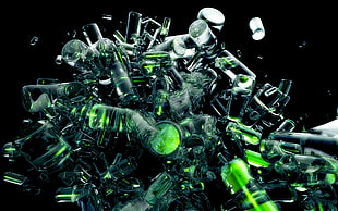 green bottle lot HD wallpaper