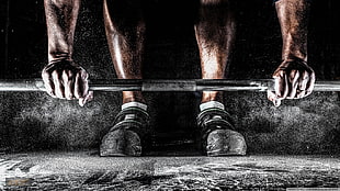 silver barbell, exercising