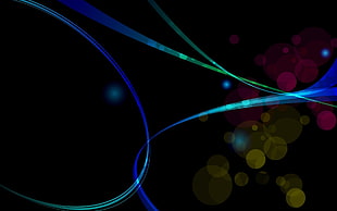 teal, green, pink, yellow and blue abstract illustration