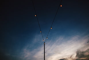 street post, Wires, Lamps, Lighting HD wallpaper