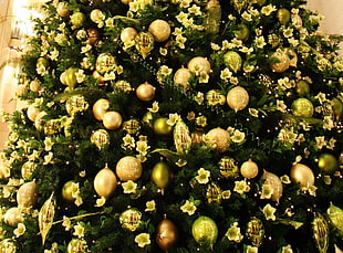 green and brown Christmas tree