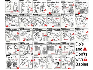 Do's and Don'ts with babies illustration