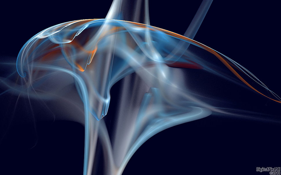 gray and blue smoke HD wallpaper