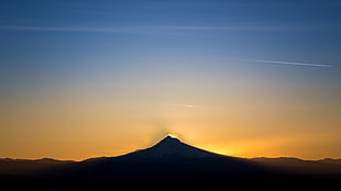 silhouette of mountain during sunrise, landscape, mountains, nature