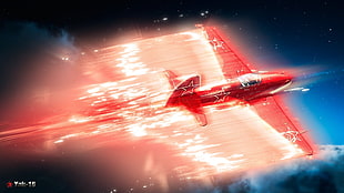 red aircraft illustration, War Thunder, airplane, Yakovlev Yak-15, phoenix