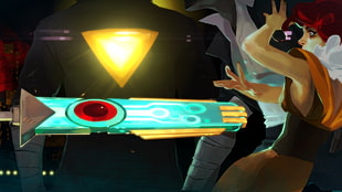 sword and female anime character wallpaper, Transistor