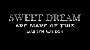 black and white text screenshot, Photoshop, metal music, Marilyn Manson