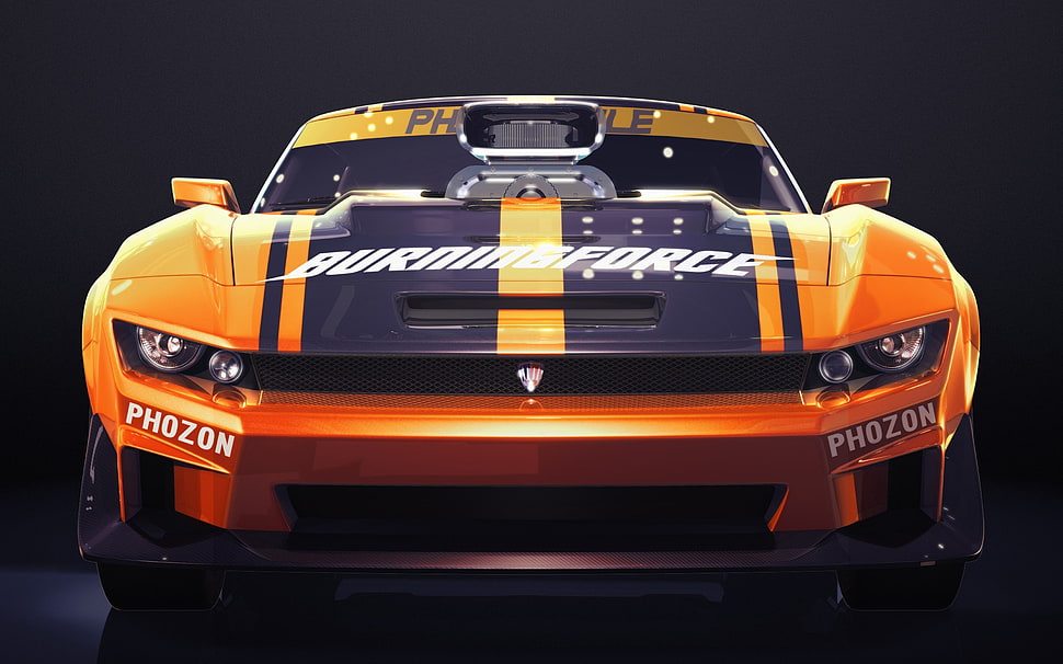 orange and black car, car HD wallpaper