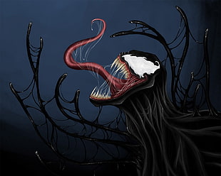 Marvel Venom digital wallpaper, Venom, Marvel Comics