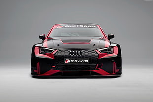 black and red Audi car front end