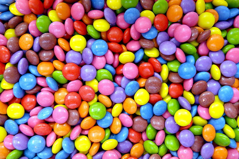 assorted color candy chocolate lot HD wallpaper