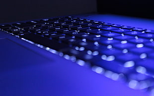 black laptop keyboard, keyboards, depth of field, bokeh, laptop