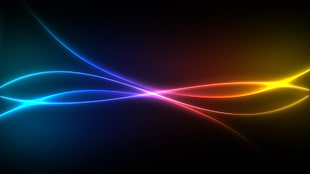 blue, red, and yellow light illustration HD wallpaper
