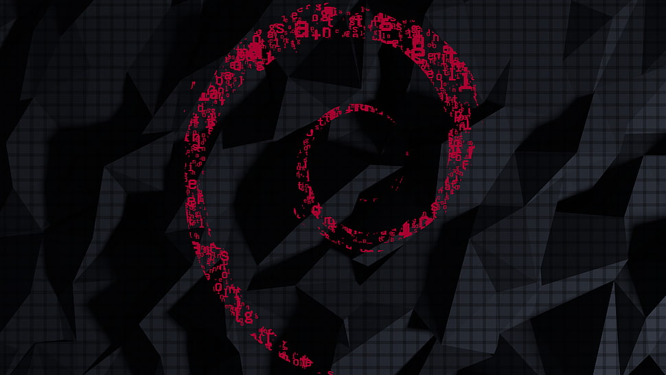 red and black spiral digital wallpaper, GNU, Linux, Debian, Free Software HD wallpaper