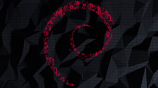 red and black spiral digital wallpaper, GNU, Linux, Debian, Free Software HD wallpaper