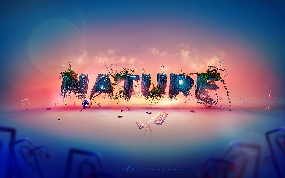 blue and red Nature digital wallpaper HD wallpaper