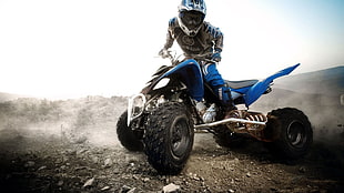 blue ATV, quad, ATVs, vehicle, racing HD wallpaper