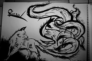 animal sketch, drawing HD wallpaper