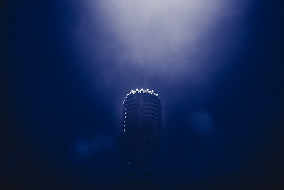 gray microphone, Microphone, Smoke, Blackout HD wallpaper