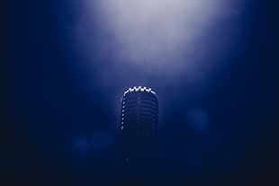 gray microphone, Microphone, Smoke, Blackout