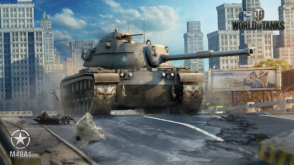 World Of Tanks M48A1 tank digital wallpaper, World of Tanks HD wallpaper