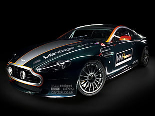 black and green Aston Martin Vantage GT4