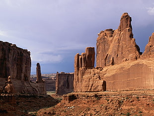 brown rock cliffs, landscape
