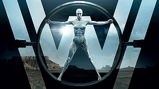 man spreading his arm poster, westworld, androids, HBO, tv series HD wallpaper