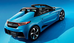 blue convertible coupe HD wallpaper
