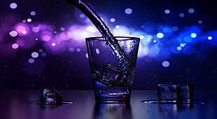 selective color of water pouring into the glass HD wallpaper