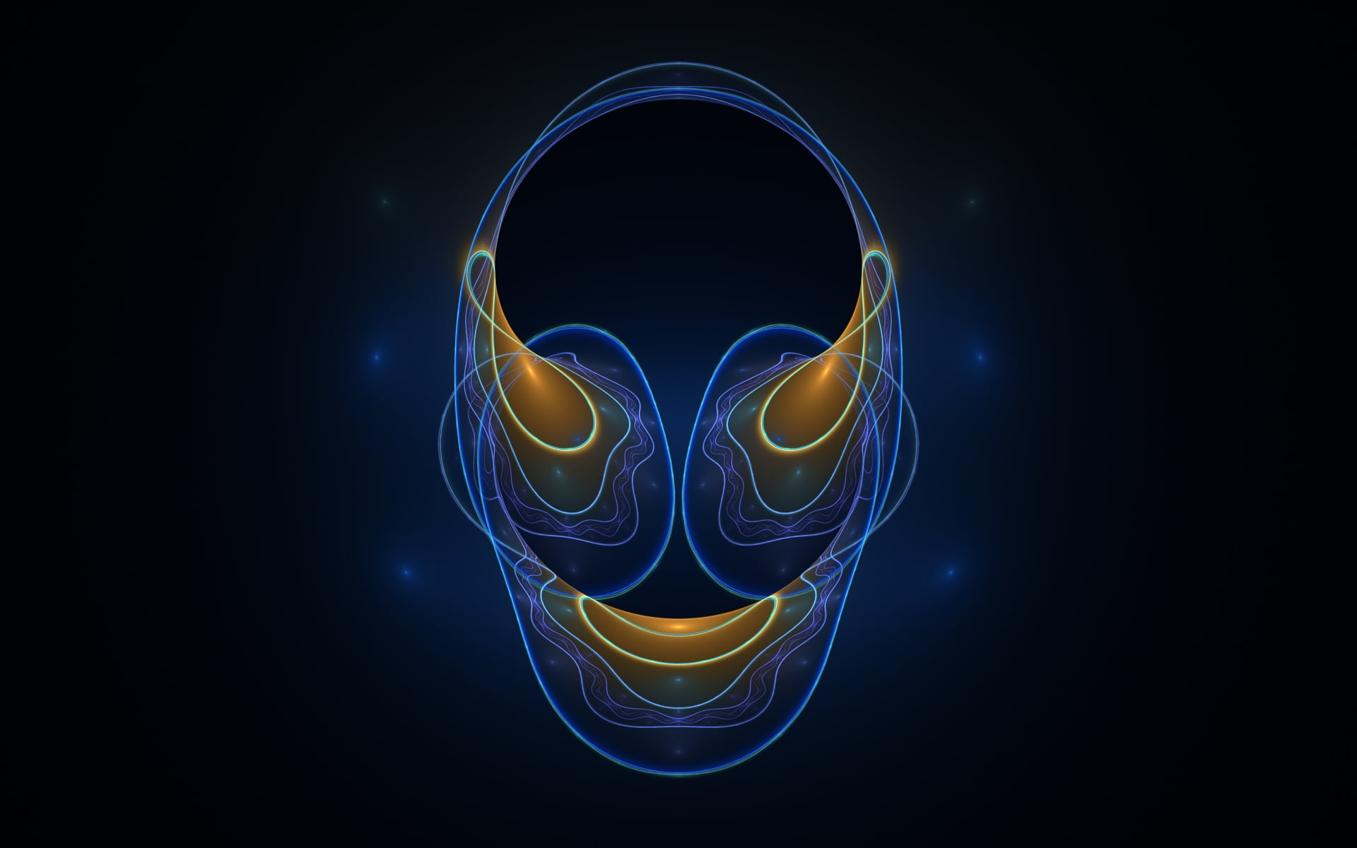 yellow and blue face illustration