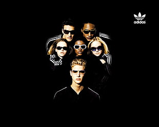 group of people wearing black and white Adidas jackets HD wallpaper