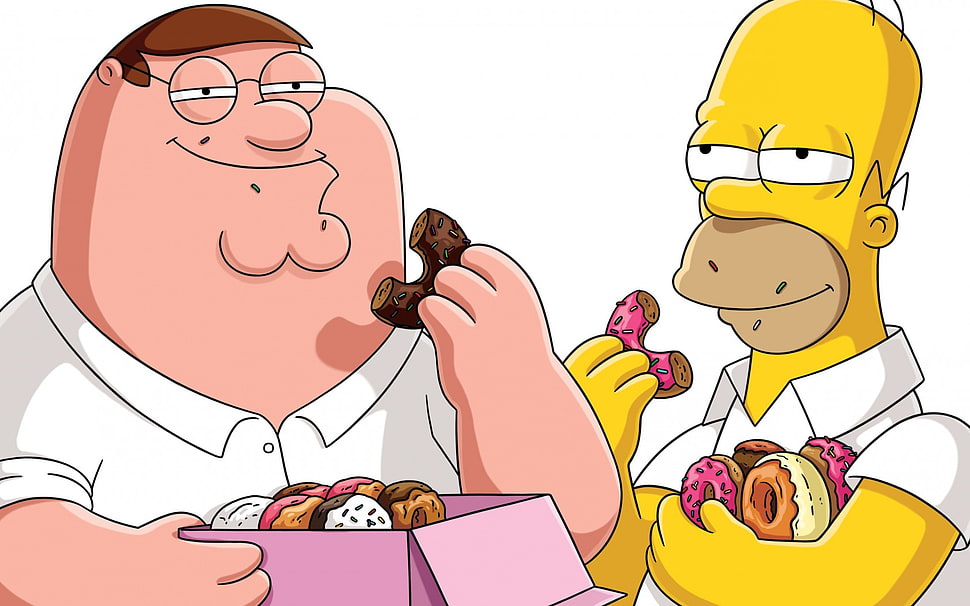 Homer Simpson eating doughnut HD wallpaper