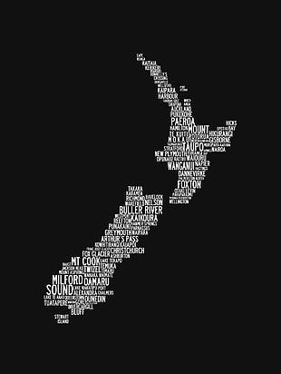 black and white map poster, minimalism, black background, simple background, map