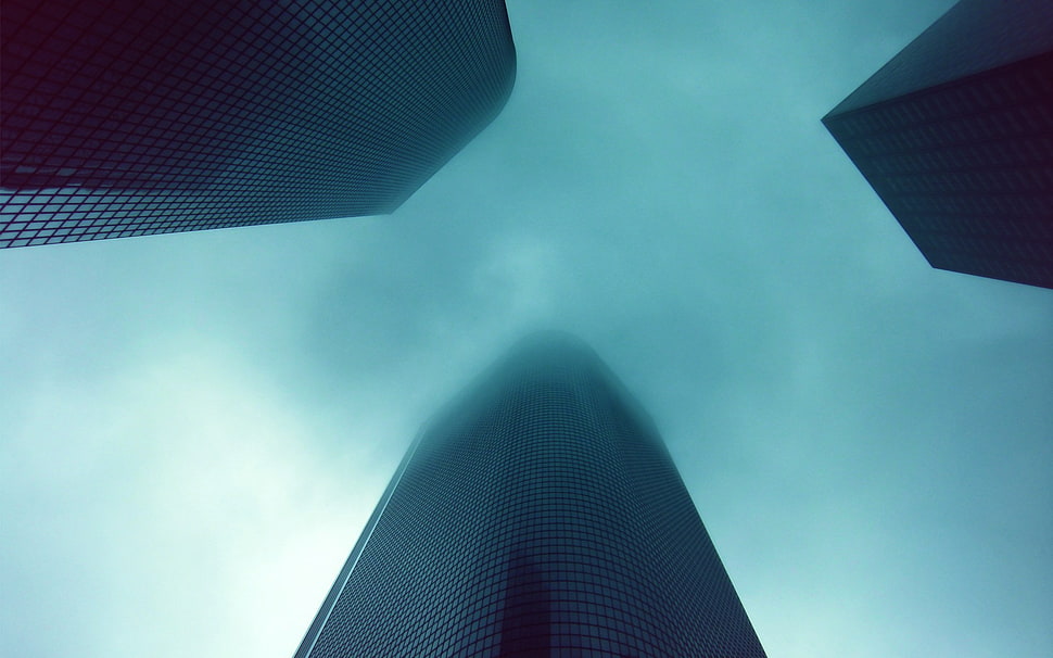 three black concrete buildings, architecture HD wallpaper