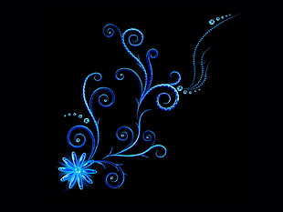 blue floral print HD wallpaper