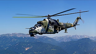 camouflage helicopter, mi 24 hind, helicopters, military aircraft, aircraft