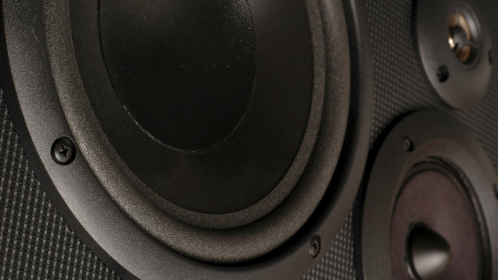 black subwoofer speaker, sound, speakers HD wallpaper