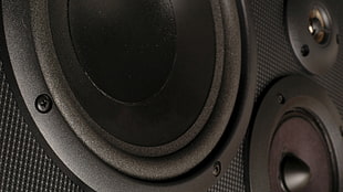 black subwoofer speaker, sound, speakers
