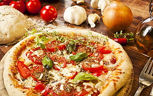 Cooked Pizza on table HD wallpaper