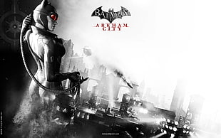 Batman Aekham City digital wallpaper
