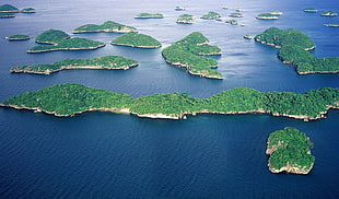 aerial view of islands on sea