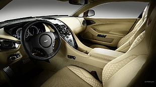 black Mazda steering wheel, Aston Martin Vanquish, car interior