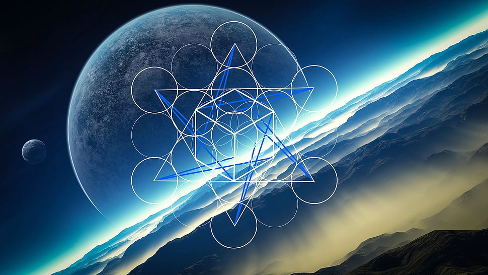 planet wallpaper, space, fantasy art, pattern, polyscape HD wallpaper